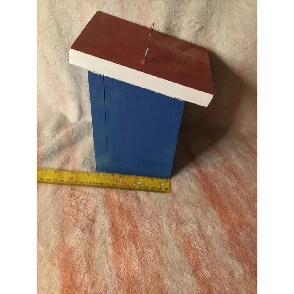 Red White and Blue Homemade Bird House